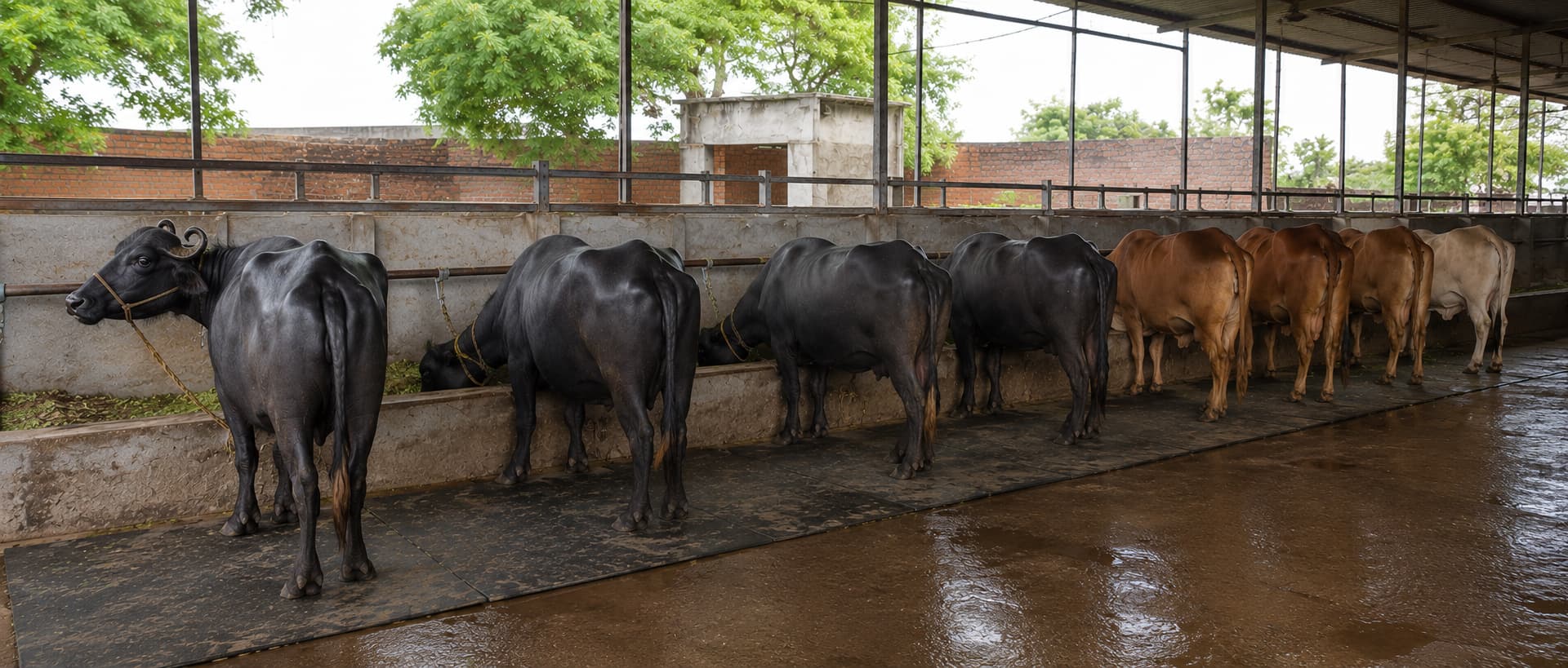 Healthy cows and buffaloes at Gaudhan Dairy Farm
